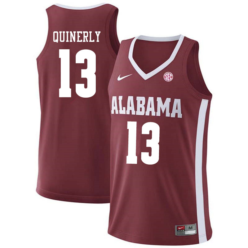 Men #13 Jahvon Quinerly Alabama Crimson Tide College Basketball Jerseys Sale-Crimson
